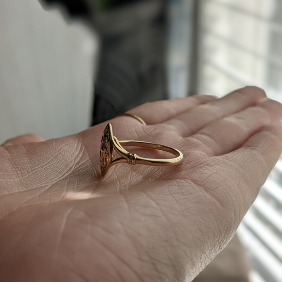 14K solid gold ring - Wings of Antiquity - Picture 7 of 17